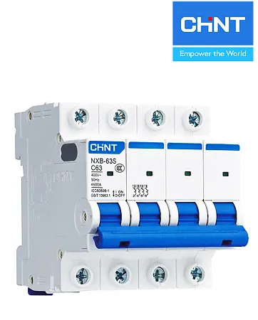 Авт. выключатели NXB-63S 4P 25A С (4.5kA) CHINT