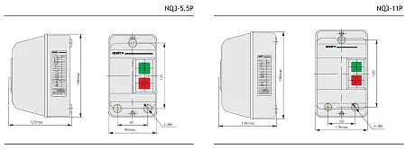 Магнитный пускатель NQ3-5.5P 10А (0.1-0.16A) 380В IP55 CHINT