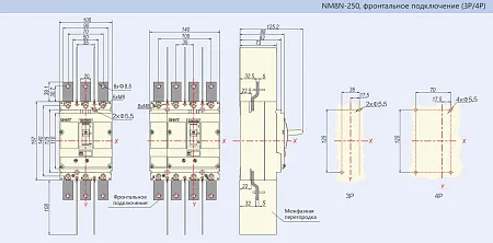 Авт. выключатели NM8N-250S 3Р 250А 50кА CHINT
