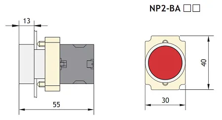 Кнопка NP2-BA42 (1НО) CHINT 