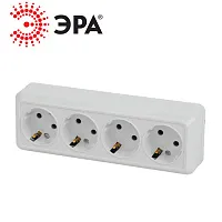 Розетка Quadro 2-208-01 4мест. ОУ 16А-250В IP20 белый