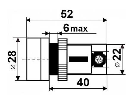 Кнопка SB-7 красная (NС)