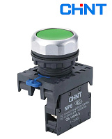 Кнопка NP8-10BND/4 зеленая 24В AC/DC (1NО) IP65 CHINT