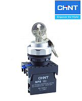 Переключатель NP8-10Y/22 с ключом (возврат.) IP65 CHINT