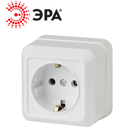 Розетка Quadro 2-202-01 1мест. ОУ 16А-250В IP20 белый