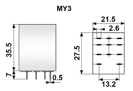 Промежуточное реле MY3 24В DС