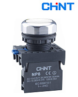 Кнопка NP8-10BN/1 белая (1НО) IP65 CHINT
