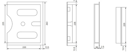 Карман для документации для шкафов КД 235x220 (A4) RAL7035 HLT