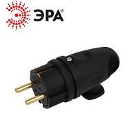Вилка каучук угловая с кольцом VX11-B-IP44 16A ЭРА