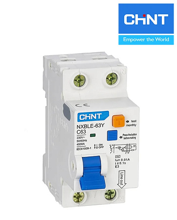 Дифавтомат NXBLE-63Y 1P+N 6А 10mA CHINT Дифавтомат NXBLE-63Y 1P+N 6А 10mA CHINT