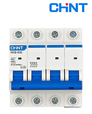 Авт. выключатели NXB-63S 4P 10A С (4.5kA) CHINT