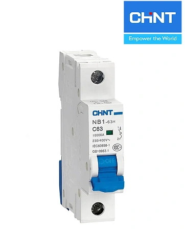 Автоматические выключатели NB1-63H 1P  1A D (10kA) CHINT
