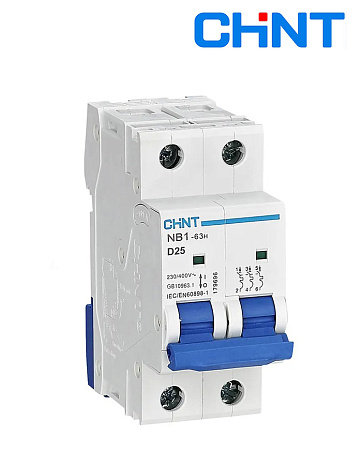 Автоматические выключатели NB1-63H 2P 20A B (10kA) CHINT Автоматические выключатели NB1-63H 2P 20A B (10kA) CHINT