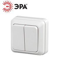 Выключатель Quadro 2-104-01 2клав. ОУ 10А-250В IP20 белый
