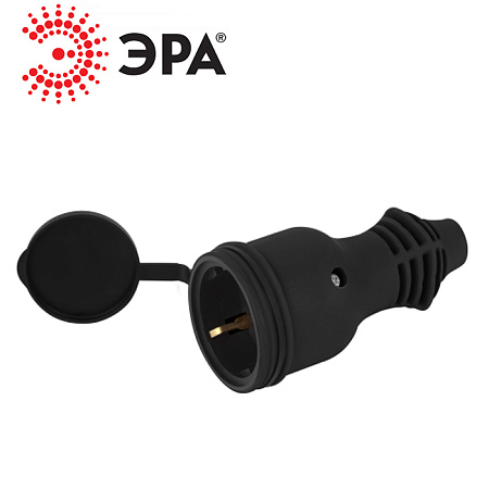 Розетка ЭРА RX11-B-IP44 каучуковая переносная