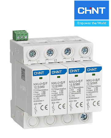 Ограничитель перенапряжения NXU-I+II/F 4Р In=25kA Uc=385B Im=50kA (В+С)