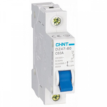 Авт. выключатели DZ47-60 1P   2A D (4.5kA) CHINT