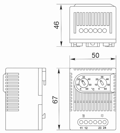 Термостат двухканальный УККт от 0 до +60°C  NO+NС  IEK
