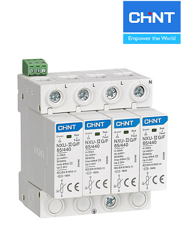 Ограничитель перенапряжения NXU-IIG/F 4Р In=25kA Uc=440B Im=65kA (хар.С)