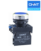 Кнопка NP8-10BN/6 синяя (1НО) IP65 CHINT