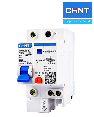 Дифавтомат NXBLE-32 1P+N 32A 30mA CHINT