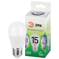 Лампа LED P45-15W-865-E27 шар ЭРА