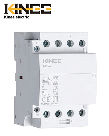 Контактор модульный КМ63 4Р 25А (2NO+2NC) Kinee