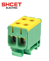 Зажим клеммный КВС 2Р  6-50мм (160А) желто-зеленый  SHCET