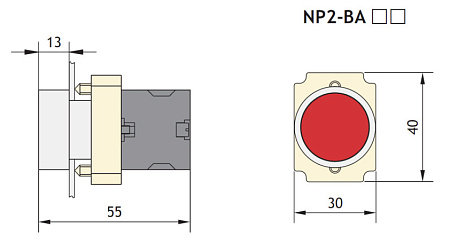 Кнопка NP2-BA42 (1НО) CHINT 