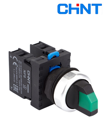 Переключатель NP8-11XD/213 2 пол. без подсвет. зеленый IP65