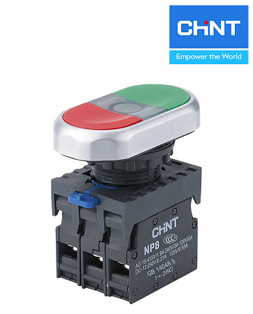Кнопка NP8-11SD/5 двойная с подсветкой IP65 CHINT
