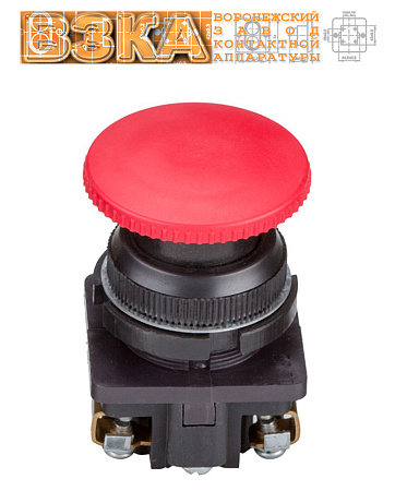 Кнопка КЕ-191 исп.3 (2р) красный гриб