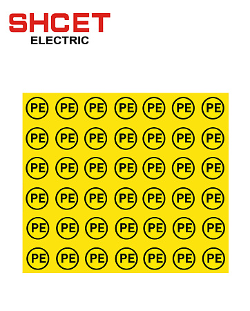 Наклейка символ "PE" d20 (уп./42шт)