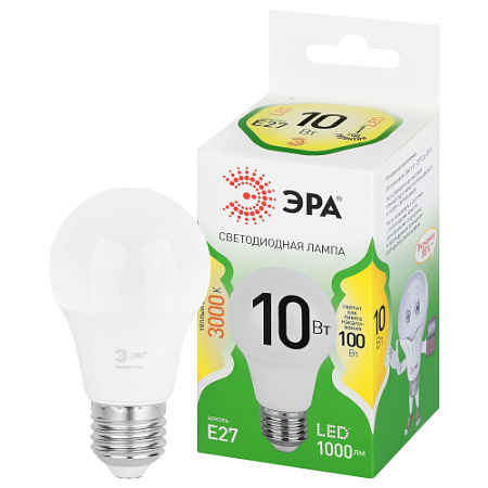 Лампа LED A60-10W-830-E27 ЭРА