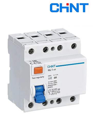 УЗО NL1-63 4P 63A 30mA (6kA) А УЗО NL1-63 4P 63A 30mA (6kA) А