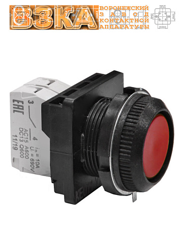 Кнопка КЕ-011 исп.2 (1з+1р) красная