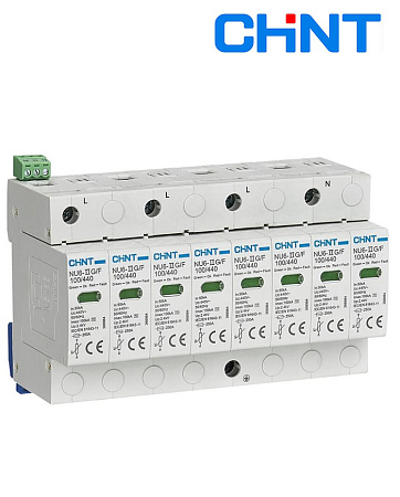 Ограничитель перенапряжения NU6-IIG 4Р In=40kA Uc=440B Im=100kA (хар.В)