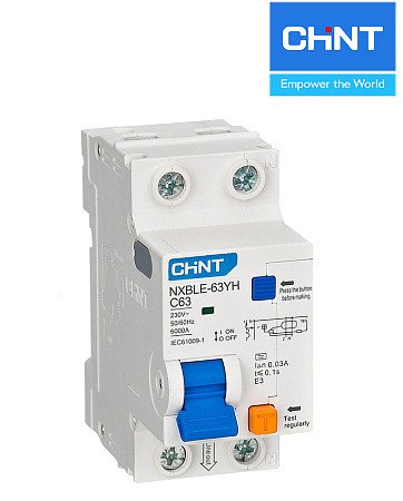 Дифавтомат NXBLE-63YH 1P+N 32А 30mA (6kA) А CHINT Дифавтомат NXBLE-63YH 1P+N 32А 30mA (6kA) А CHINT