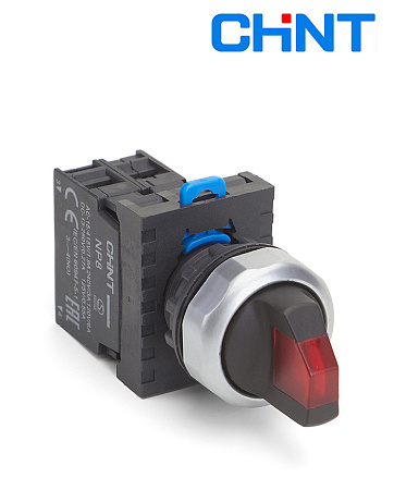 Переключатель NP8-11XD/214 2 положения красный LED IP65