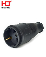 Колодка каучук переносная 2P+РЕ 16А 250В IP44 HLT