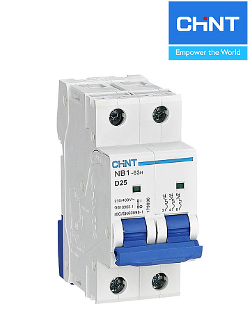 Автоматические выключатели NB1-63H 2P 50A D (10kA) CHINT