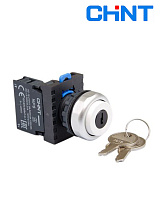 Переключатель NP8-10Y/22 с ключом (возврат.) IP65 CHINT