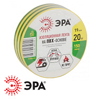 Изолента ПВХ 19х20 желто-зеленая