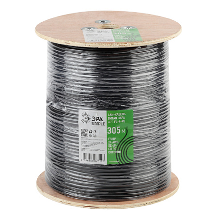 Кабель витая пара F/UTP 4х2х24AWG Cat5e CU PE Outdoor 305 ЭРА