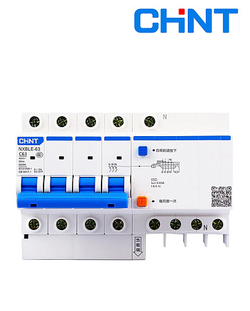Дифавтомат NXBLE-63 4P 25А 30mA CHINT