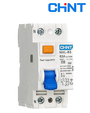 УЗО NXL-63 2P 40A 30mA (6kA) А АХ CHINT УЗО NXL-63 2P 40A 30mA (6kA) А АХ CHINT
