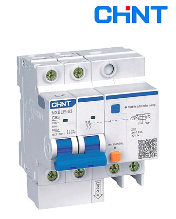 Дифавтомат NXBLE-63 2P 25A 100mA CHINT