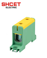Зажим клеммный КВС 1Р 16-95мм (245А) желто-зеленая SHCET