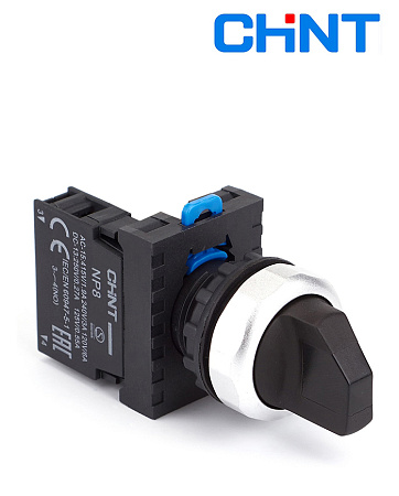 Переключатель NP8-10X/22 черный (возв.) IP65 CHINT