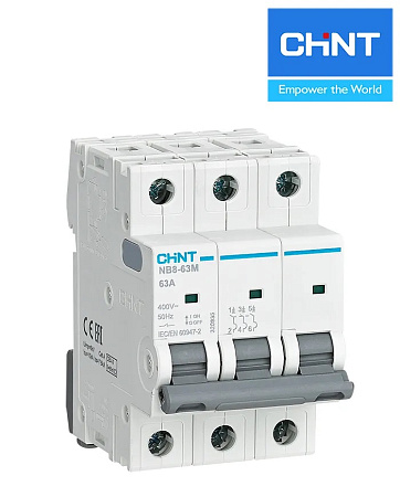 Авт. выключатель NB8-63M 3P 63A K (10kA) без теплового CHINT